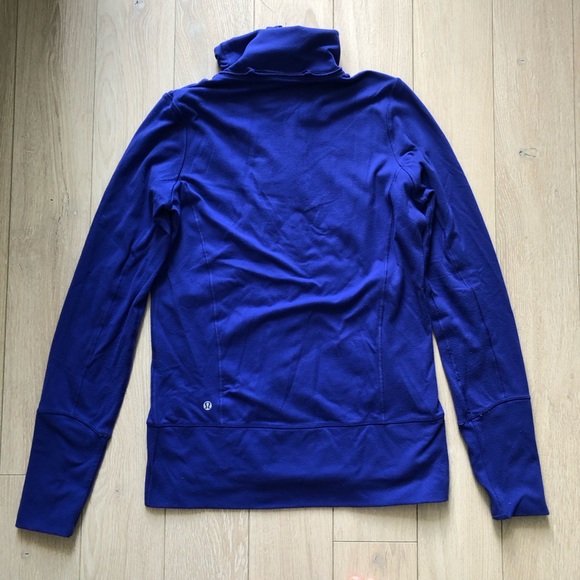 Lululemon Zip Up Striped Logo Jacket in Blue Size 8 - Picture 3 of 14